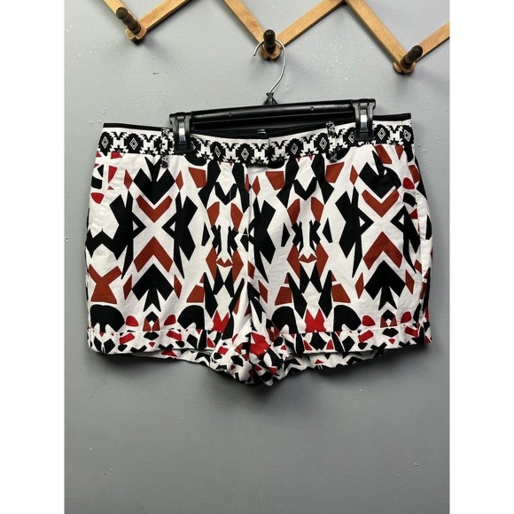 Eva Mendes New York & Company Tribal Geometric Print Shorts‎ Womens 12 Black Red